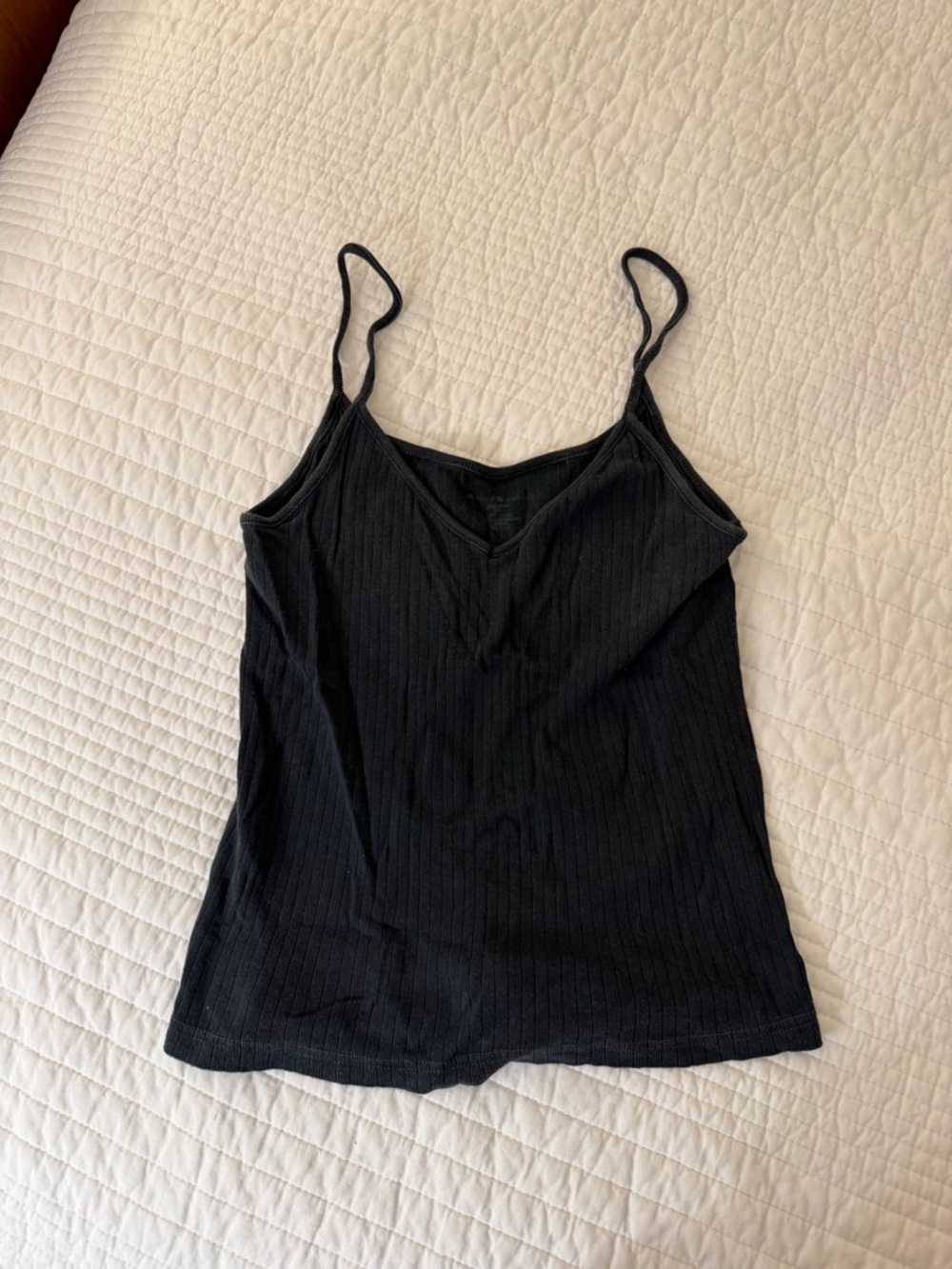 John Gault - Grey Ribbed V-Neck Spaghetti Strap Tank Top